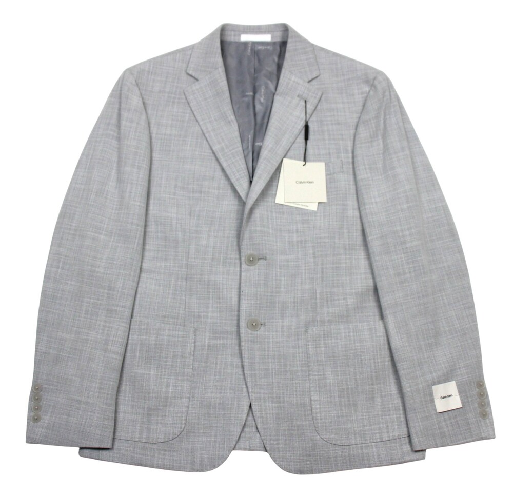Calvin Klein Mariano Blazer Mens 40 S Heather Grey Slim Fit Jacket Sport Coat